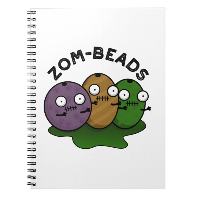 Zom-Perlen Funny Halloween Zombie Beads Pun Notizblock (Vorderseite)