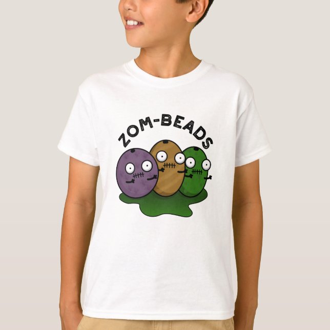Zom-Perlen Funny Halloween Zombie Beads Pun T-Shirt (Vorderseite)