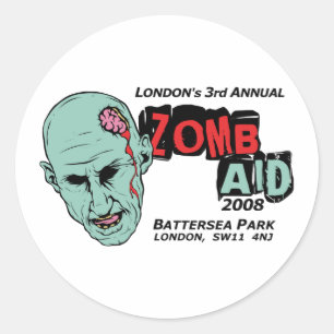 Zomb Aid Zombies Runder Aufkleber