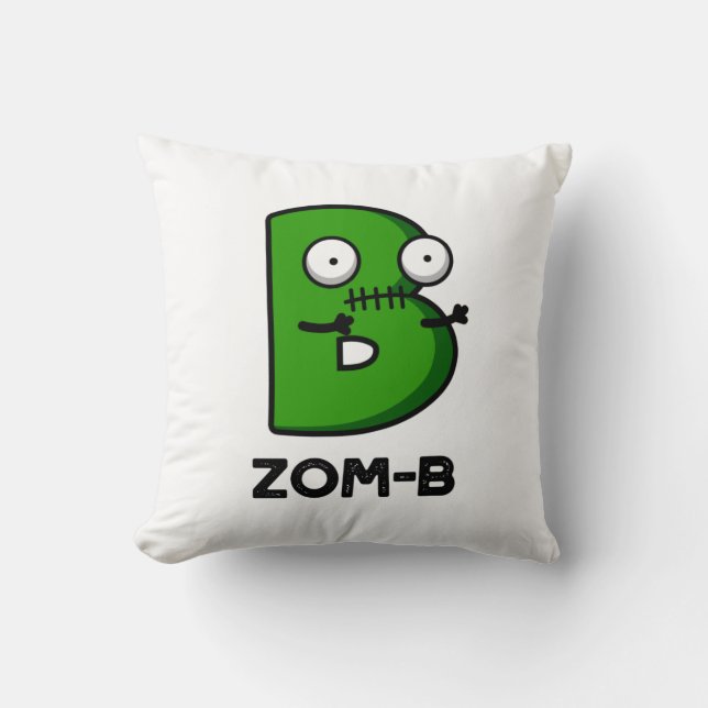 Zomb-b Funny Halloween Zombie Alphabet B Pub Kissen (Vorderseite)