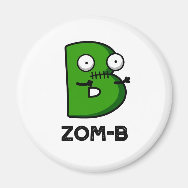 Zomb-b Funny Halloween Zombie Alphabet B Pub Magnet (Vorne)