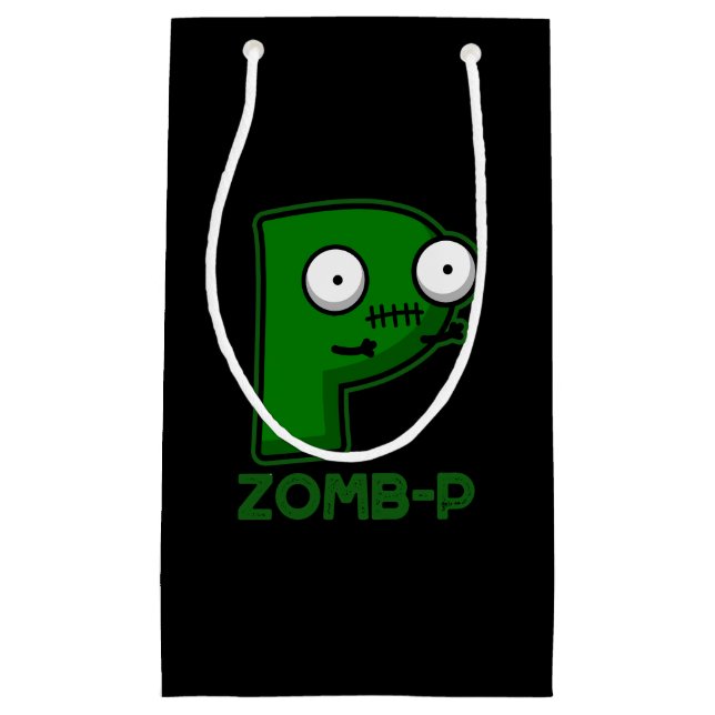 Zomb-P Funny Halloween Zombie Alphabet Pun Dark BG Kleine Geschenktüte (Vorderseite)