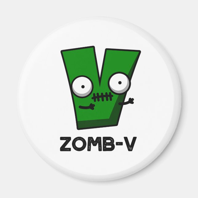 Zomb-V Funny Halloween Zombie Alphabet / Pub Magnet (Vorne)