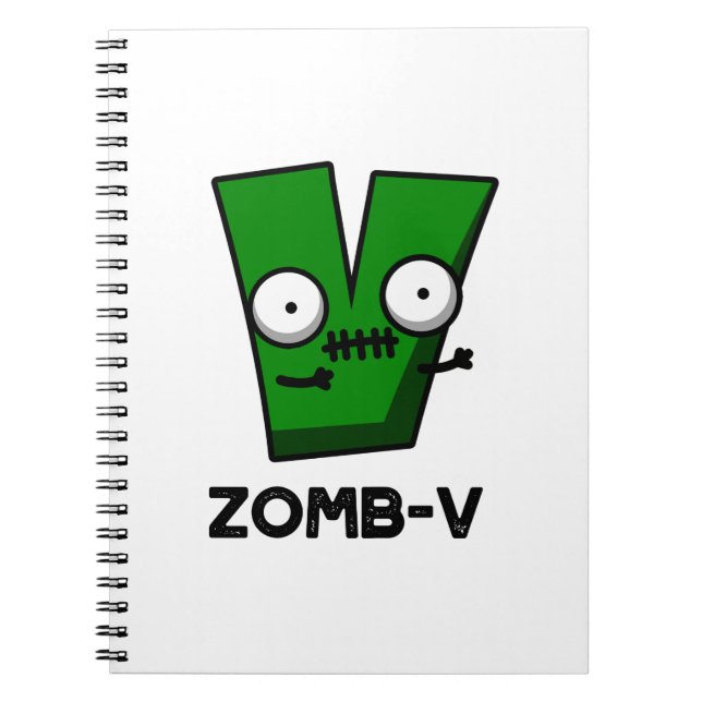 Zomb-V Funny Halloween Zombie Alphabet / Pub Notizblock (Vorderseite)
