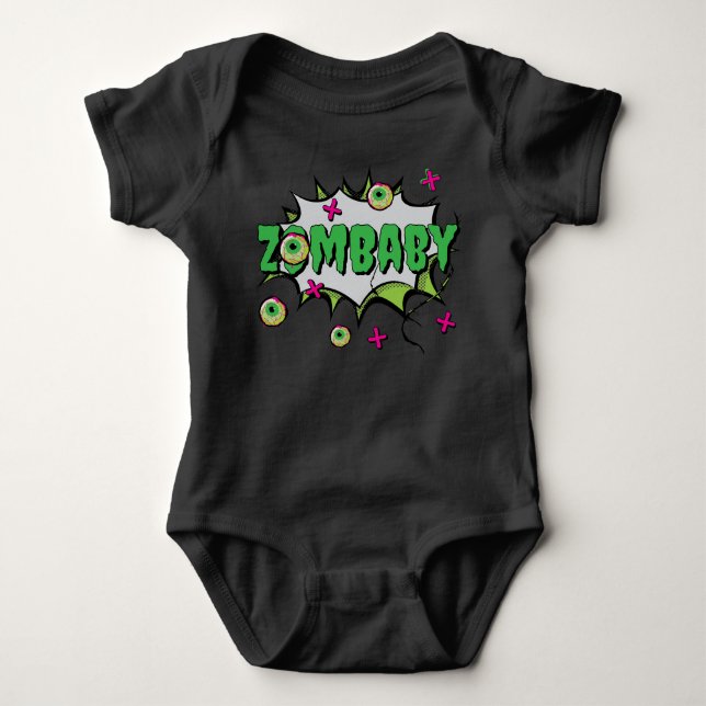 "ZomBaby" Funny Funky Niedlich PopArt Halloween Zo Baby Strampler (Vorderseite)