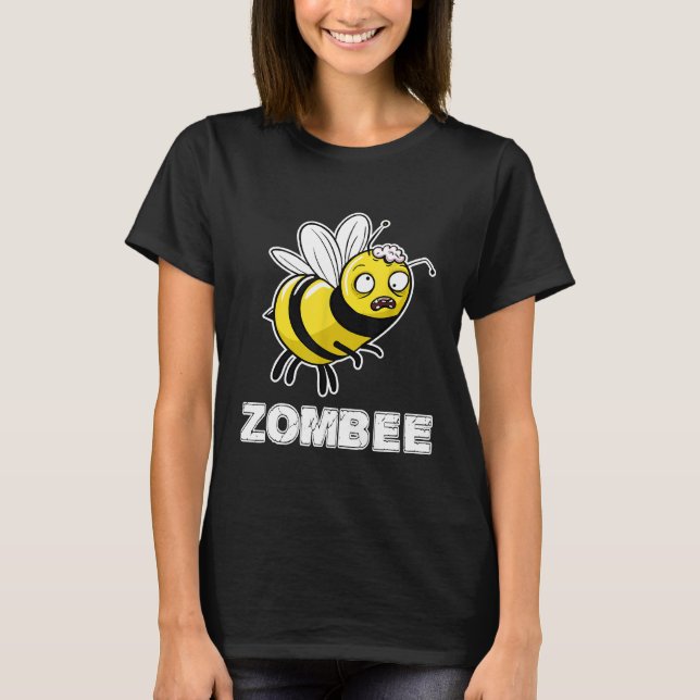 Zombee Pun Halloween Zombie Bee T-Shirt (Vorderseite)