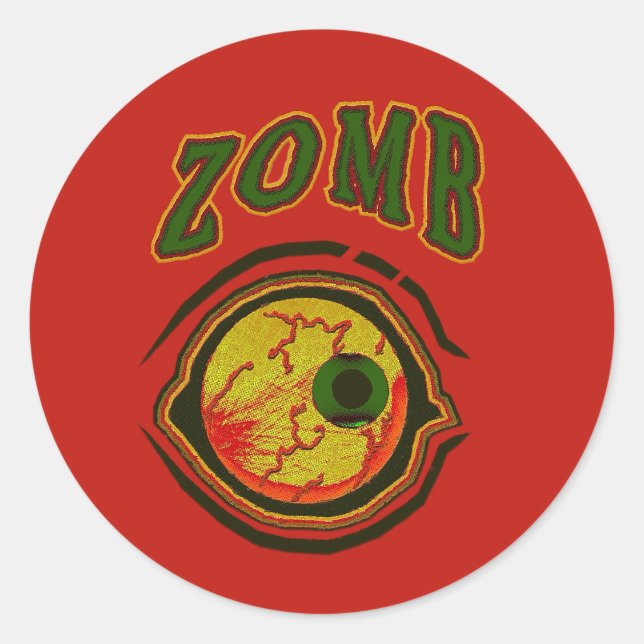 ZombEye - Green Red Runder Aufkleber (Vorderseite)