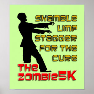 Zombie 5K Lustiges Poster