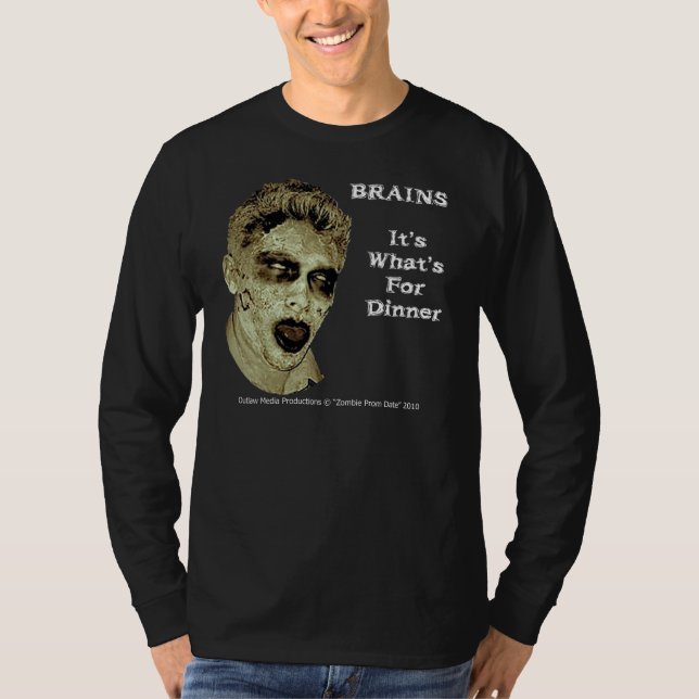 Zombie-Abschlussball-Datum - Gehirne T-Shirt (Vorderseite)