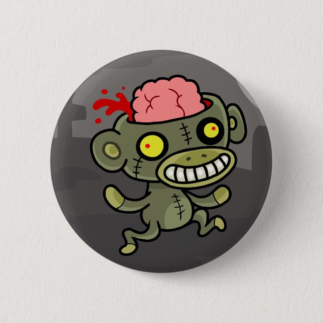 Zombie-Affeknopf Button (Vorderseite)