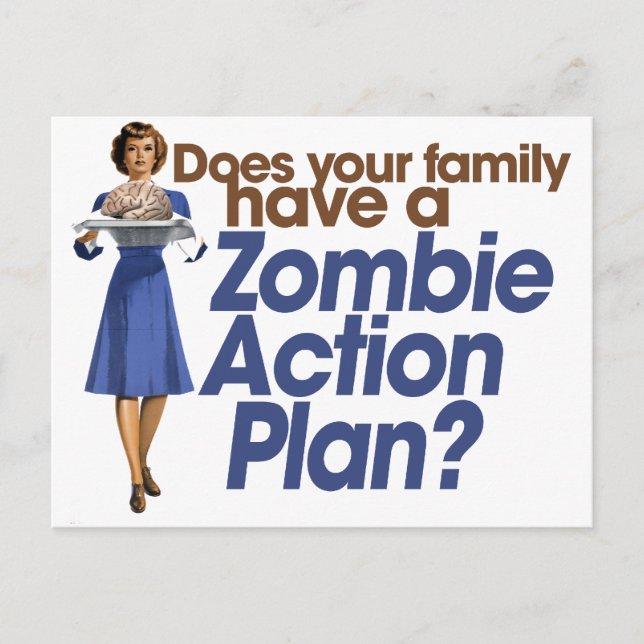 Zombie-Aktionsplan Postkarte (Vorderseite)