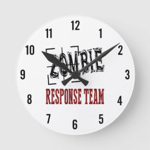 Zombie-Alarmteam-Uhr Runde Wanduhr
