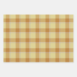 Zombie and Copper Plaid Tan Beige Geschenkpapier Set