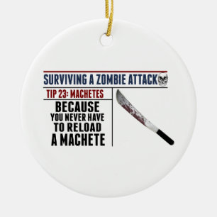 ZOMBIE-ANGRIFF 23 Weihnachtsverzierung Keramikornament