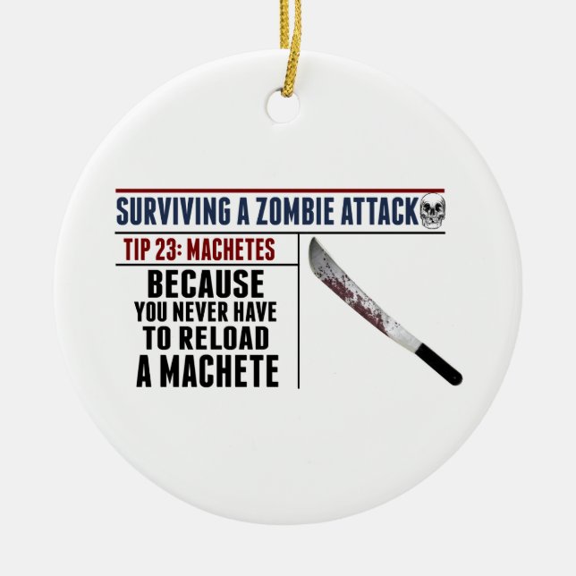 ZOMBIE-ANGRIFF 23 Weihnachtsverzierung Keramikornament (Vorne)