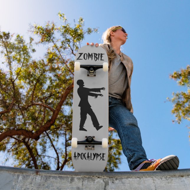 ZOMBIE APOCALYPSE FUNNY Skateboard deck (Extérieur 1)