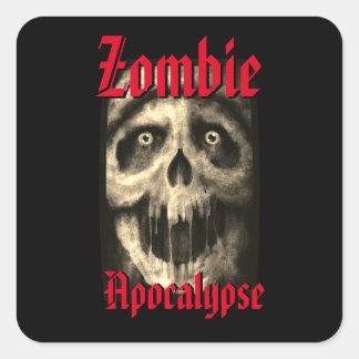 Zombie Apokalypse 2 Quadratischer Aufkleber