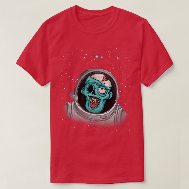 Zombie Apokalypse Astronaut Space Halloween Zombie T-Shirt (Design vorne)
