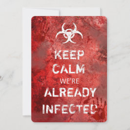 Zombie Apokalypse Behielt Calm Halloween Einladung