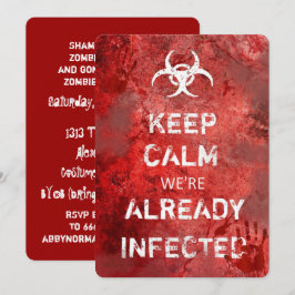 Zombie Apokalypse Behielt Calm Halloween Einladung