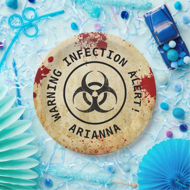 Zombie Apokalypse Geburtstag | Halloween-Biogefähr Pappteller (Party)