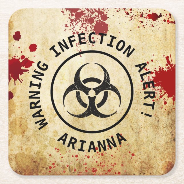 Zombie Apokalypse Geburtstag | Halloween-Biogefähr Rechteckiger Pappuntersetzer (Vorderseite)