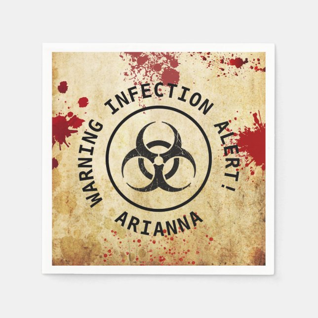 Zombie Apokalypse Geburtstag | Halloween-Biogefähr Serviette (Vorderseite)