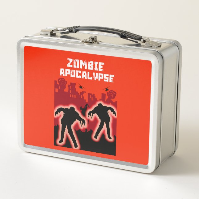 Zombie Apokalypse Kinder Shirt Metall Brotdose (Vorderseite)