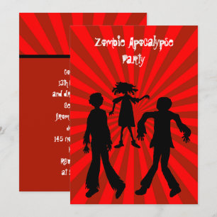 Zombie Apokalypse Kindergeburtstag Party Einladung