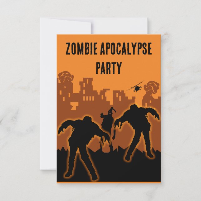 Zombie Apokalypse Party Einladung (Vorderseite)
