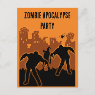 Zombie-Apokalypse-Party-Einladung Einladungspostkarte