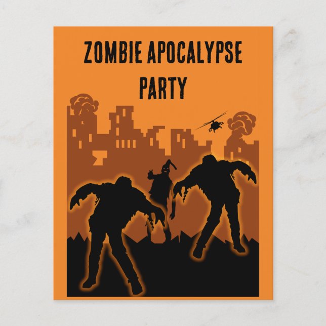 Zombie Apokalypse Party Einladung Flyer (Vorne)