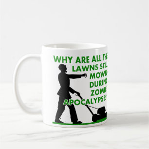 Zombie-Apokalypse-Rasenmähen-Lustiger Becher Kaffeetasse