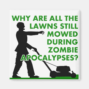 Zombie-Apokalypse-Rasenmähen Lustiger Kühlschrankm Magnet
