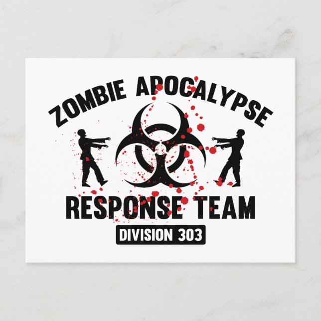 Zombie Apokalypse Response Team Postkarte (Vorderseite)