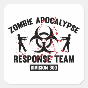 Zombie Apokalypse Response Team Quadratischer Aufkleber