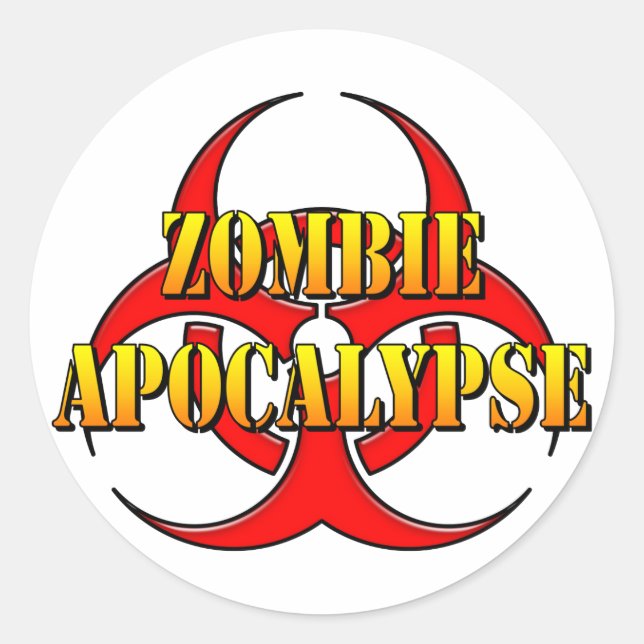 Zombie Apokalypse Runder Aufkleber (Vorderseite)