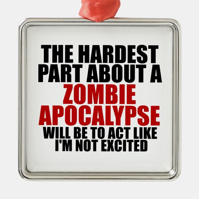 Zombie-Apokalypse Silbernes Ornament (Vorne)