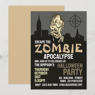 Zombie Apokalypse Thema Escape Room Halloween Einladung
