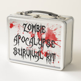 Zombie Apokalypse Überlebenskit Blutplättchen Metall Lunch Box