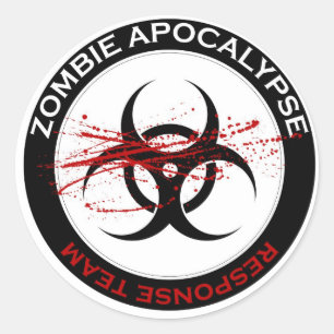 Zombie-Apokalypse-Warteteam-Aufkleber Runder Aufkleber