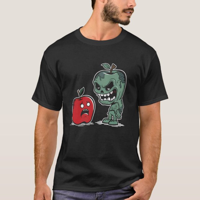 Zombie Apple - Funny Spooky Zombie Halloween Lover T-Shirt (Vorderseite)
