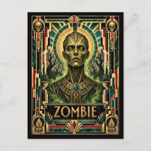 Zombie, Art Deco Mythisch Postkarte