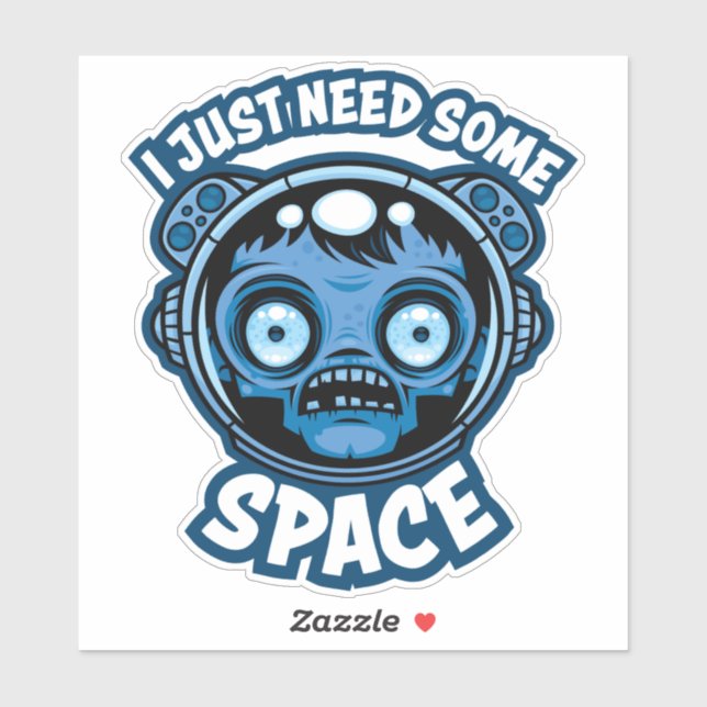 Zombie Astronaut braucht etwas Platz Aufkleber (Blatt)