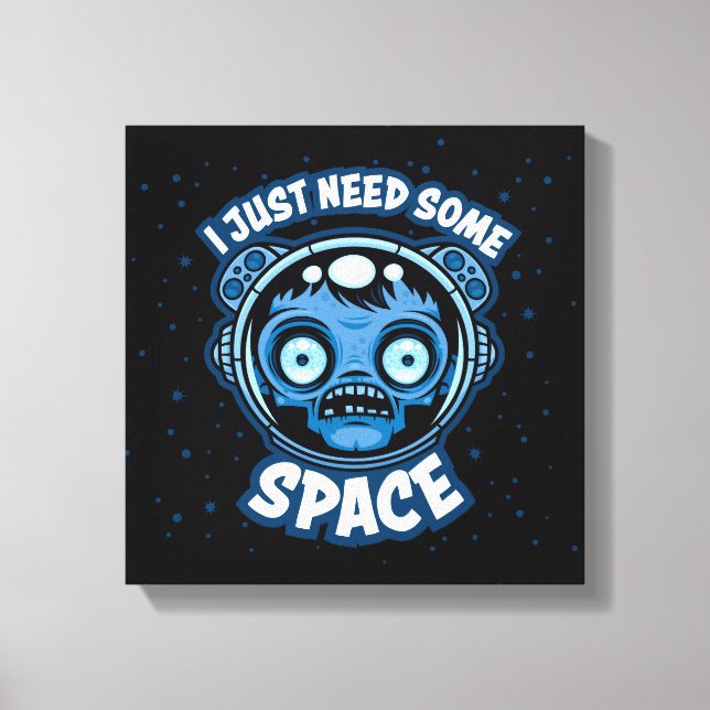 Zombie Astronaut braucht etwas Platz Leinwanddruck (Vorderseite)