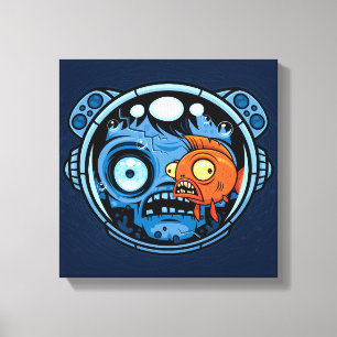 Zombie Astronaut Fishbowl Helmet Leinwanddruck