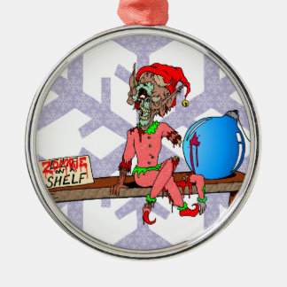 Zombie auf einem Schelf Silbernes Ornament