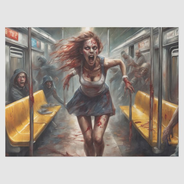 Zombie-Ausbruch auf der Entgleisungsseite Seidenpapier (Vorderseite)