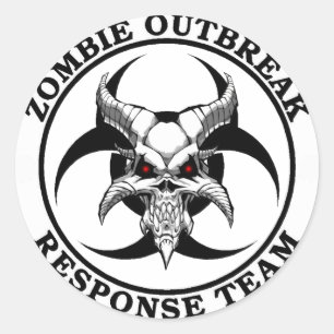 Zombie-Ausbruch-Biogefährdung-Dämon Runder Aufkleber