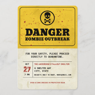 Zombie-Ausbruch-Halloween-Party-Einladung Einladung
